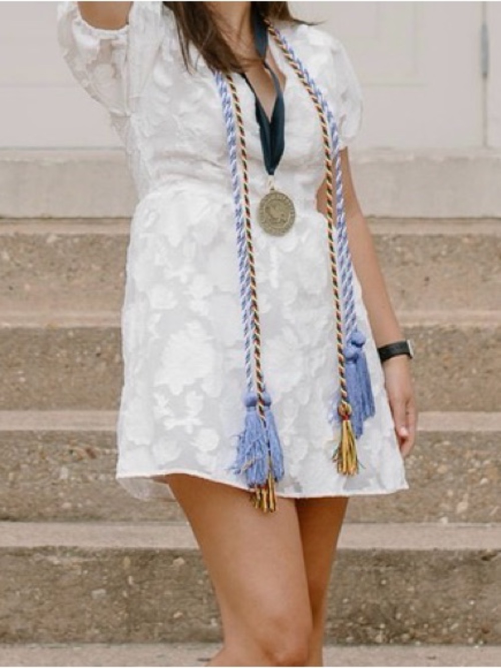 White Floral Puff Sleeve Mini Dress